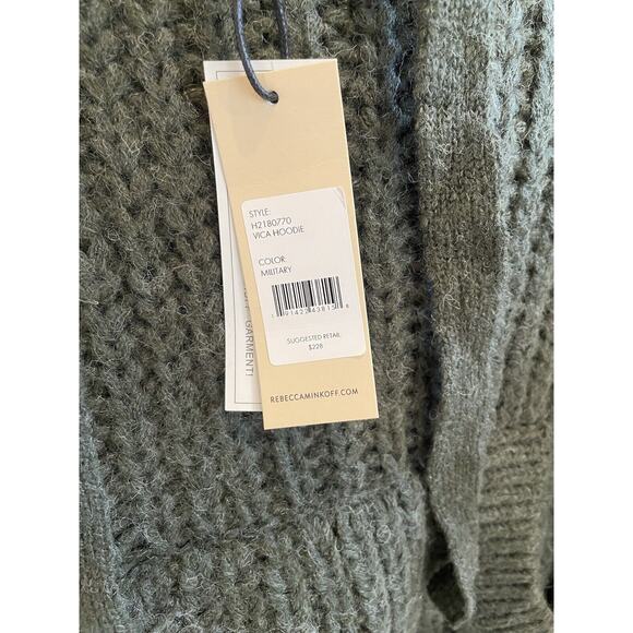 Rebecca‎ Minkoff Vica Knit Hoodie Military Green XS NWT $228 Wool Blend - Picture 4 of 6